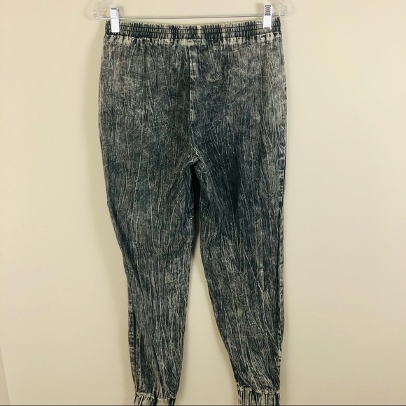 Crave Frame black acid wash flowy drawstring pants women’s size Small - Picture 7 of 8